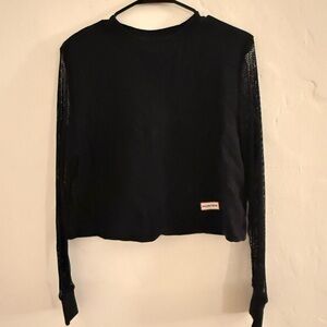 Hunter Black Mesh Sleeve Women's Top